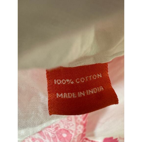 Oliphant Jaipur Medium Pink Floral Halter Smocked Midi Dress Cotton Boho Vacay - Picture 7 of 13